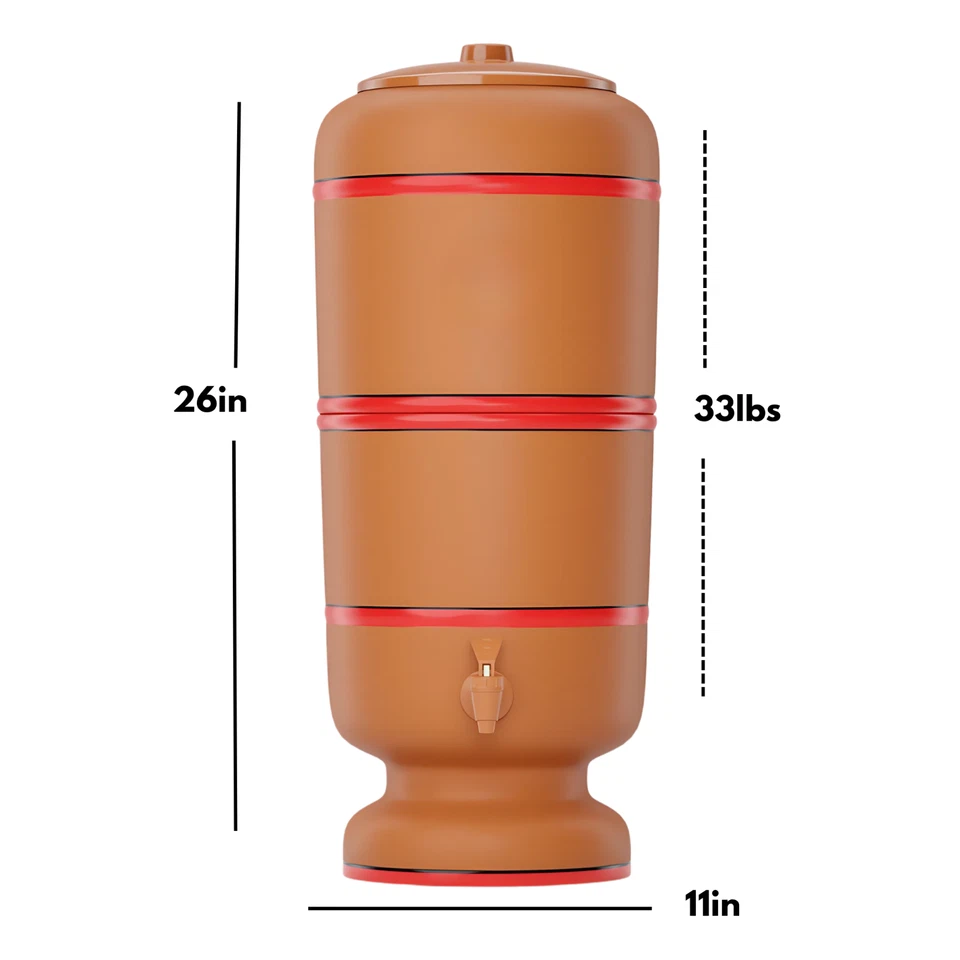 Filtro de agua de arcilla brasileño 8L + base de almacenamiento 8L - capacidad total 16L Foto 3 de 4