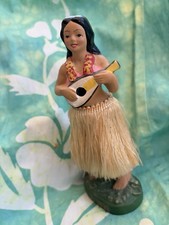 VTG 1950's Hawaiian Hula Girl Japan Chalkware Nodder Bobble Figure Tiki Vlv 60s
