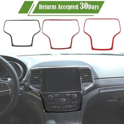Dashboard Navigation Cover ABS Trim For Jeep Grand Cherokee 2014-2020 Carbon Red