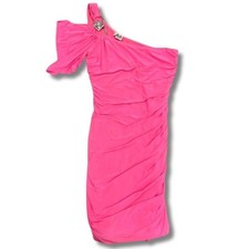 Hot Pink One Shoulder Party Dress