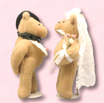 Vintage Maureen Sloan Teddy Bears Bride Groom Wedding Set Handmade Artist Bears