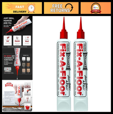 Pack of 2 - All-in-One Repair Adhesive for Loose Tiles & Wood - Easy Drill & Fil