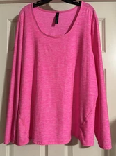 90 Degrees By Reflex Heathered Pink Performance Size 2X Long Sleeve Reflective