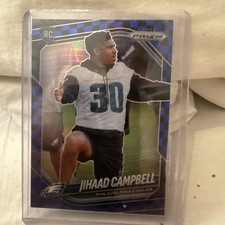 Jihaad Campbell 2025 Prizm #334 Black & Blue Checkerboard Rookie (RC) Eagles