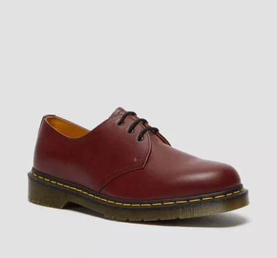 Dr. Martens 1461 Chaussures Oxford En Cuir Lisse Rouge Cerise - Photo 1/4