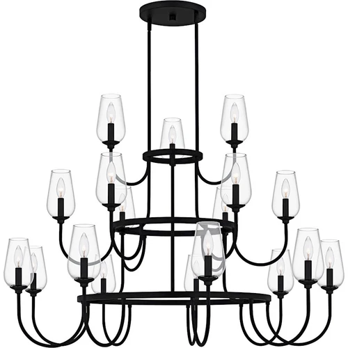 Quoizel Viscount 18Light Chandelier, Matte Black/Clear Glass - VSC5048MBK - Picture 1 of 1