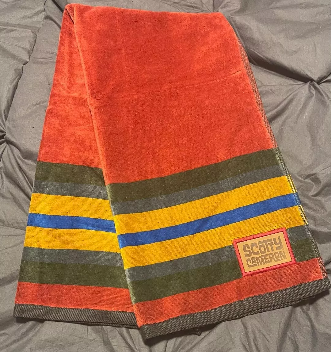 Scotty Cameron Leather Patch Horizon Golf Towel New Orange
