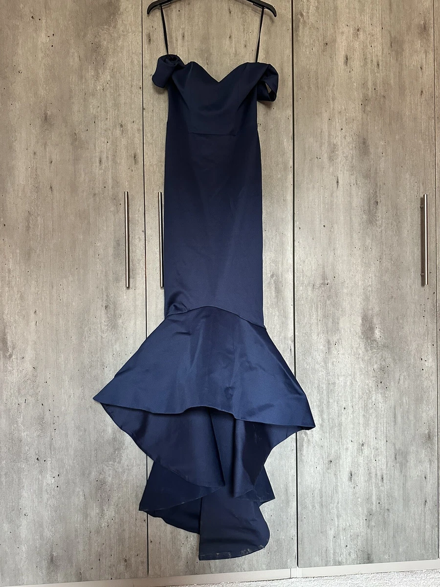 Navy bardot prom clearance dress