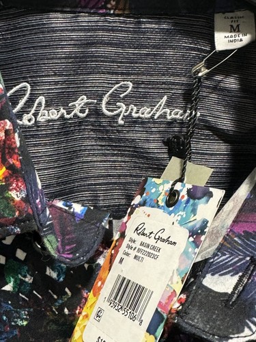 Robert Graham Basin Creek NWT $188 Multicolor Abstract Print Short Sleeve Medium - Picture 4 of 8