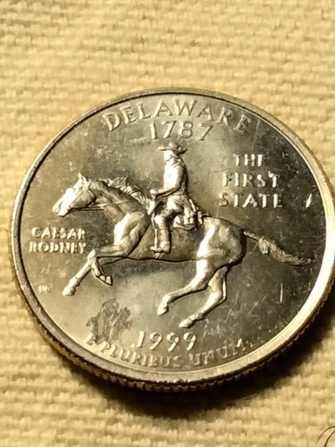 1999 D State Quarter Misaligned Die Struck Thru Grease - Picture 7 of 8