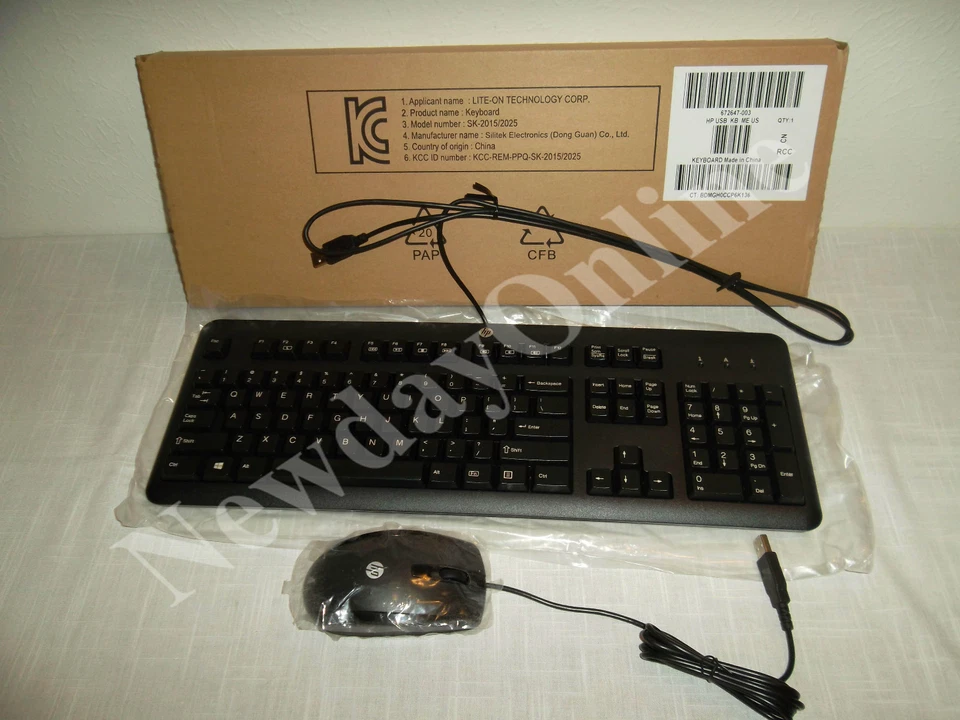 HP Black Multimedia USB Keyboard 672647-003 SK-2015 +Mouse M0DGU0 505062-001 NEW - Image 3 of 4