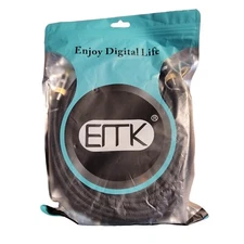 EMK Optical Audio Cable Digital Toslink Cable 26 ft /8m  Black & Gold Series NEW