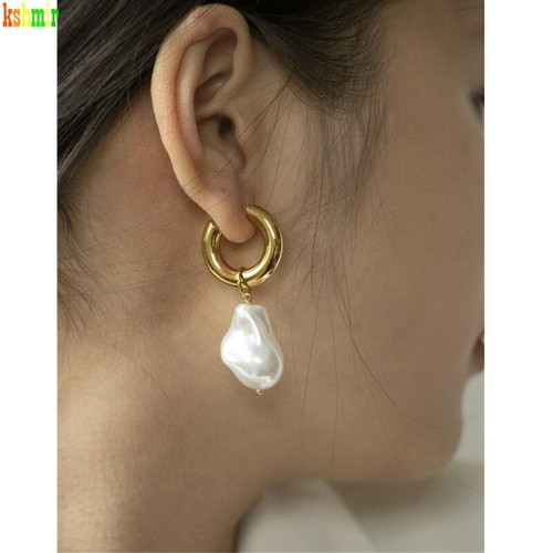 Pendientes Circulares Vintage Para Mujer Aretes De Perlas Barrocas Moda Joyería - Foto 10 di 14