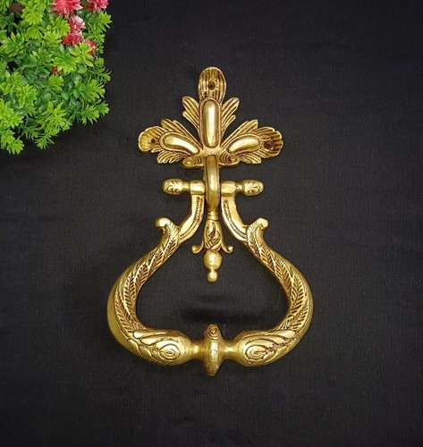 Victorian Themed Main Door Knocker Brass Floral Design Log House Door Bell CA830 - Picture 9 of 9