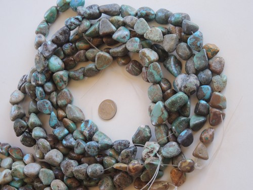 Turquoise Nugget Bead Strands - lot of 30 - Foto 8 di 9