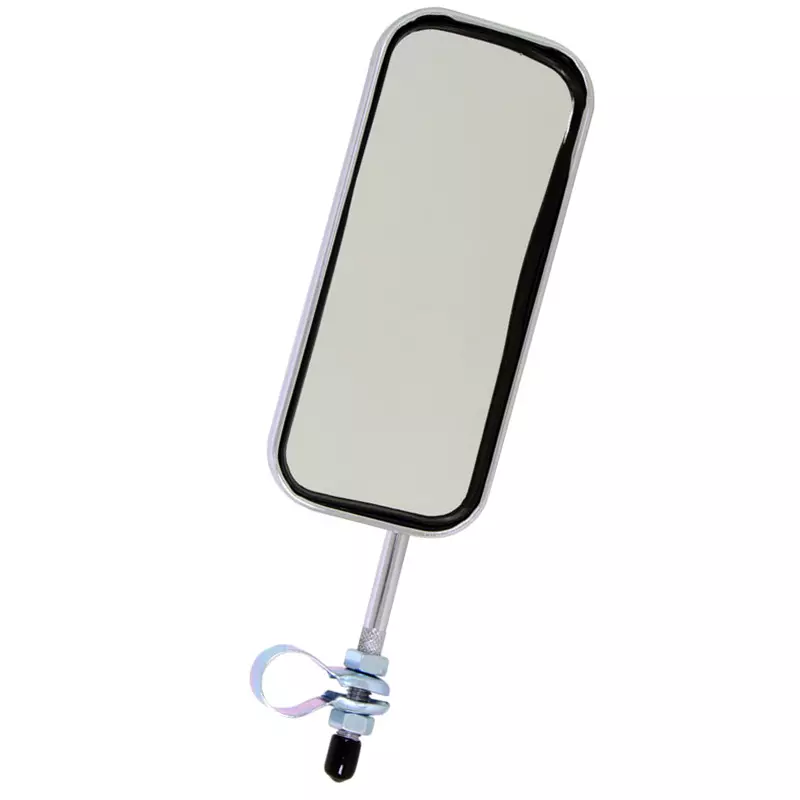 Sunlite Bicycle Handlebar Rectangular Mirror Chrome w Dual Reflectors Bike Safe