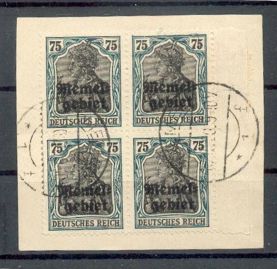 Memel 8 block of four used luxury piece BPP 120EUR (G6437