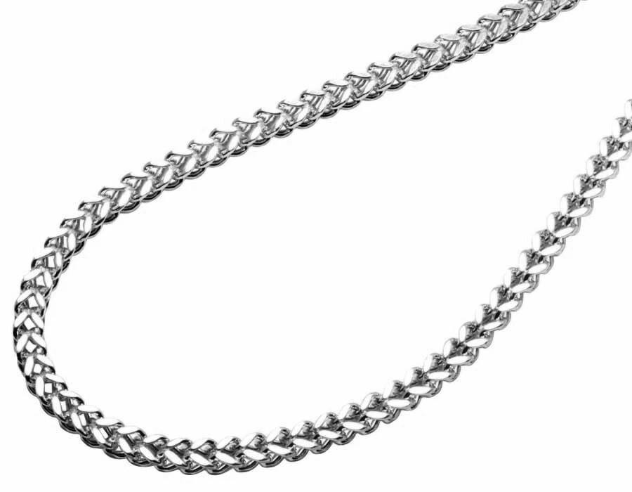 Hollow Chain Link Necklace 10K White Gold 22 Length