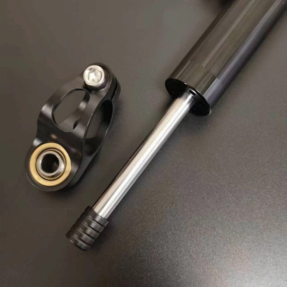 Amortiguador de dirección ajustable universal CNC negro estabilizador accesorios moto Foto 3 de 4