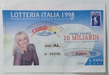 79485 86/tt Biglietto LOTTERIA NAZIONALE Italia 1998 - Raffaella Carrà