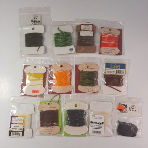 13 Reed Tackle Rogers Hareline Dubbin Cabela's Yarn Fly Tying Material Lot P