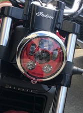 Eagle Lights 5 3/4" Red LED Projection Headlight Gen III Indian Scout 60 Bobber