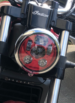Eagle Lights 5 3/4'' Red LED Projection Headlight Gen III Indian Scout 60 Bobber
