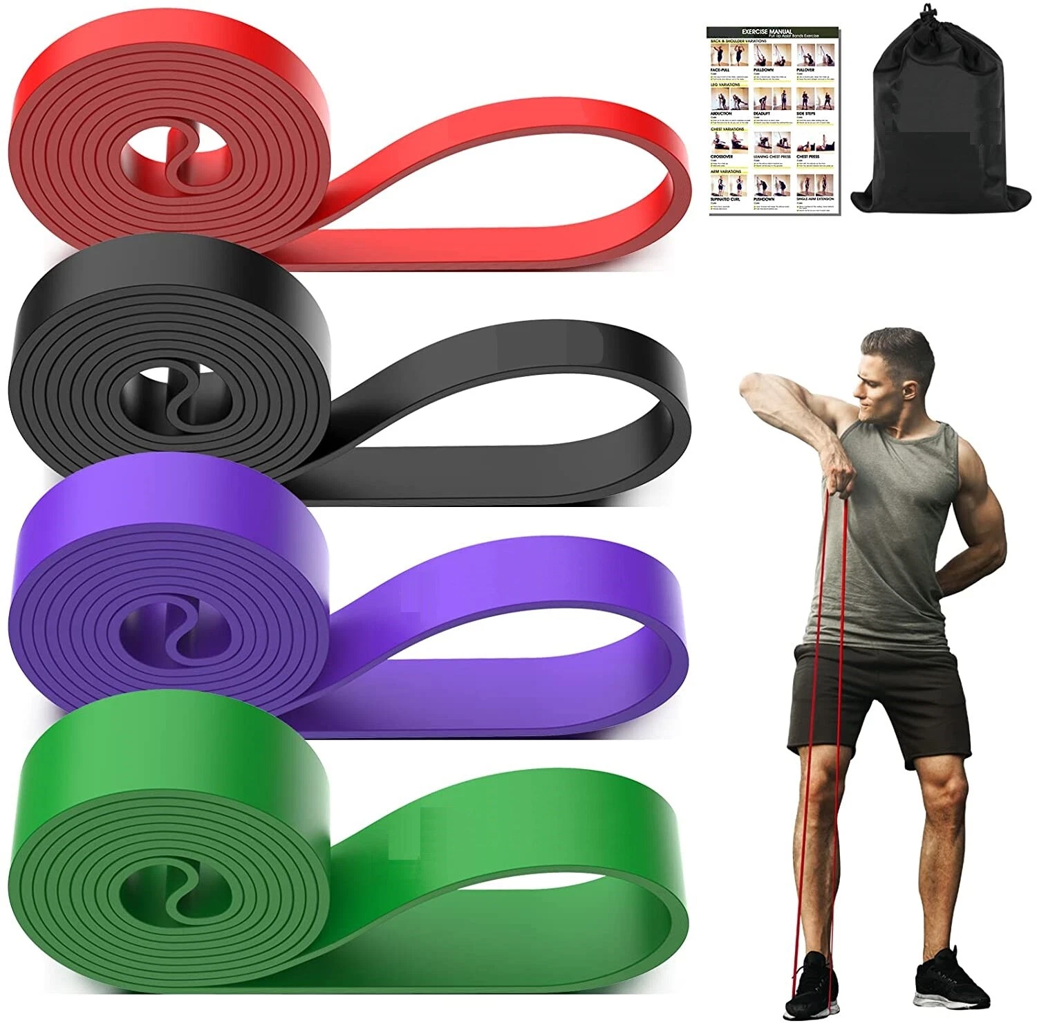 4pk Heavy Duty Resistance Pull Up Bands Assisted Weight Lifting Fitness Exercise
Opens in a new wind