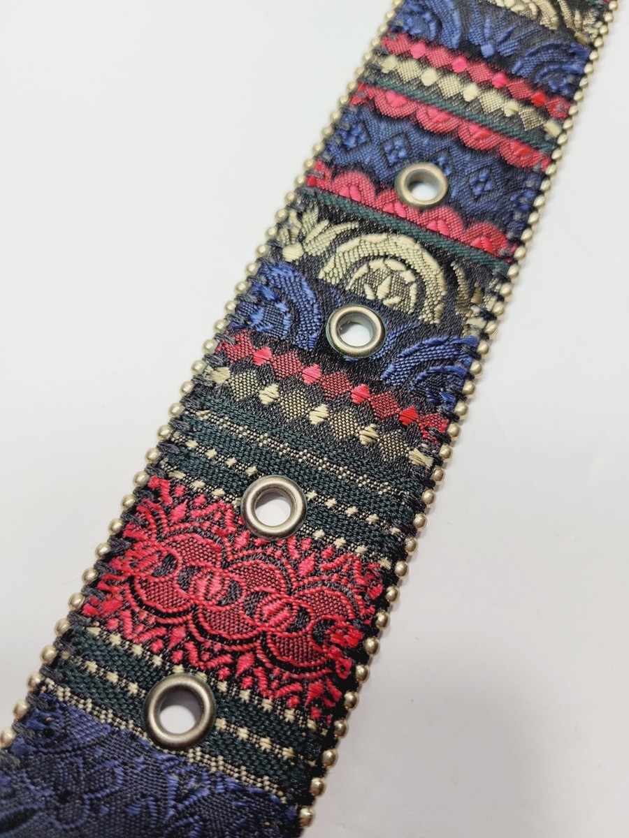 Absolutely Fresh Floral Tapestry Leather Belt Womens M L 
