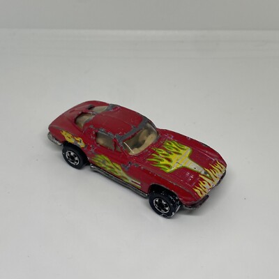 Vintage 1979 Hot Wheels Red Chevrolet Corvette Stingray With Flames