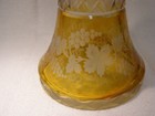 Antique 19th c Bohemian CZECH Art Glass Vase Amber Yellow Amber Cut Glass — photo 2