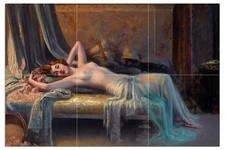 Naked Girl D. Enjolras Woman Nude Tile Mural Kitchen Backsplash Marble Ceramic