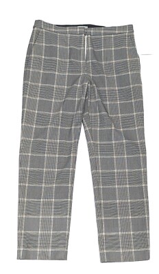 H&M Size 12 Grey Checked Smart Work Business Casual Trousers