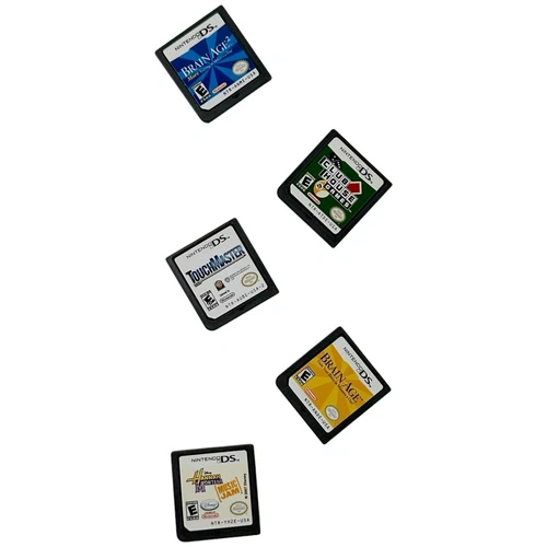 Lot of 5 Nintendo DS Games Brain Age 1, 2, Touch Master, Hannah Montana, Club Ho