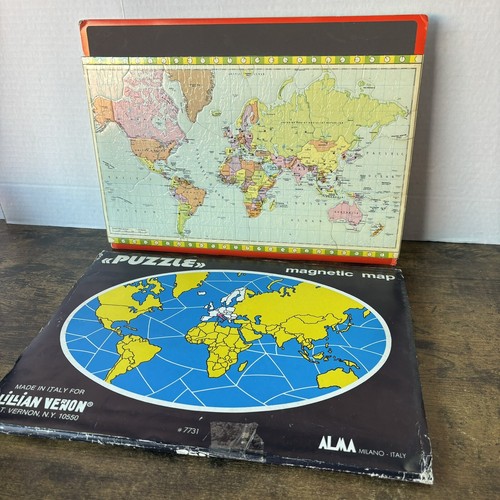 Vintage Lillian Vernon Magnetic World Map Puzzle - Never Used - Still One Piece - Picture 8 of 14