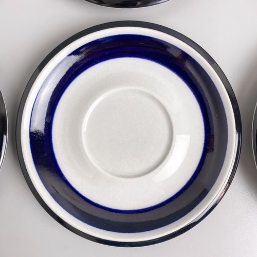 (8) ARABIA Martsila Finland Stoneware Saucers Blue Stripe 6 1/4 in - Set Of 8 - Picture 7 of 20