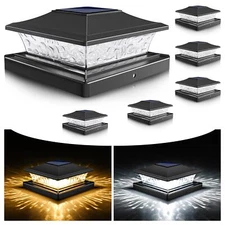 Solar Post Cap Lights Outdoor 4x4/6x6 Wooden/Vinyl Fence Post Cap Lights Sola...