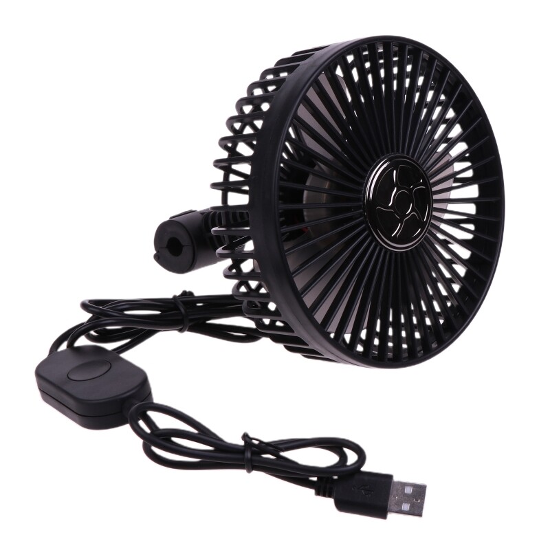 3-Speed Car Cooling Fan for Rear Seats, Passenger, and Pet Comfort