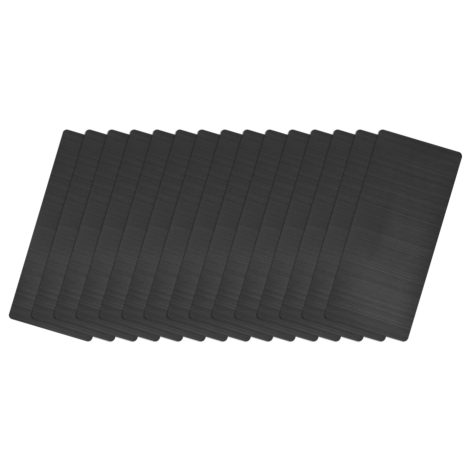 50x22x0.4mm Brushed 201 Stainless Steel Blank Metal Card Dark Gray 15 Pcs