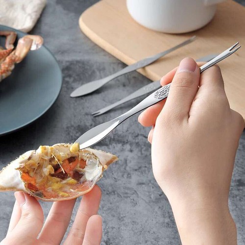 10pc Multi-Use Thin Lobster Spoons Seafood Utensils Crab Fork Crab Picking Tools - Picture 6 of 9