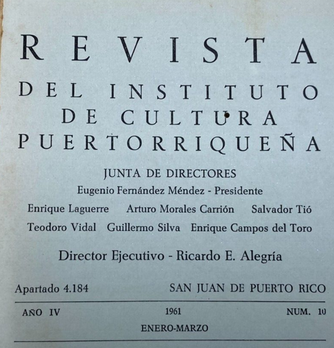 Puerto Rico, 1961, Revista INSTITUTO DE CULTURA PUERTORRIQUENA, No. 10, 56pgs - 第 2/14 張圖片