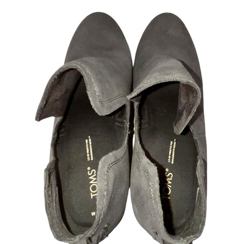 TOMS Women’s Gray Suede Kallie Wedge Slip-on Bootie 9.5 - Picture 6 of 7