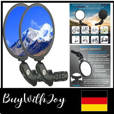 Bike Mirror 2Pack mit Hochwertigen HD Glas-Convex-Linsen für sichere Radrückb...