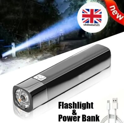 Taschenlampe Wiederaufladbar USB LED Taschenlampe Super Hell Powerbank Wasserdicht NEU
