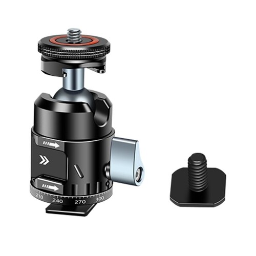 360 Degree Rotating Tripod Head with 1/4in Hotshoe Adapter for Camcorders - 第 1/8 張圖片
