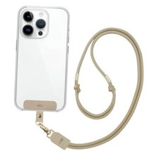 Adjustable Nylon Strap with PU Leather Clip, Universal Cell Phone Olive