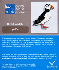 RSPB Pin Badge GNaH Puffin on grey (2015 Release) P00442
