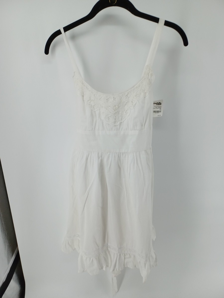 CHARLOTTE RUSSE Mini Dress Womens White X-Small Lace Sleeveless Beachy Boho NWT CHARLOTTE RUSSE Mini Dress Womens White X-Small Lace Sleeveless Beachy Boho NWT