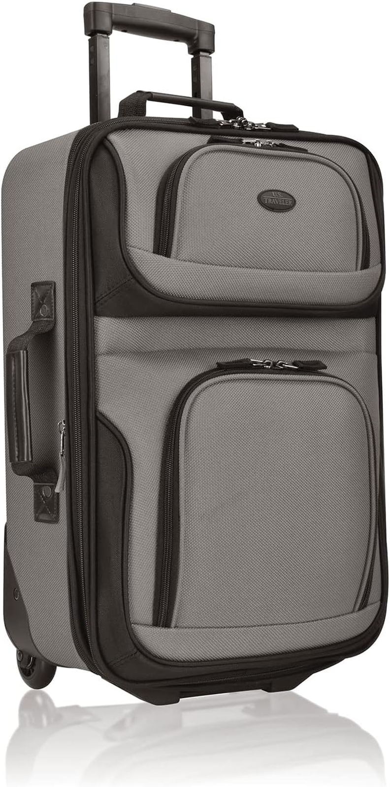 Lightweight 20-Inch Grey Softside Rolling Carry-On Luggage Single