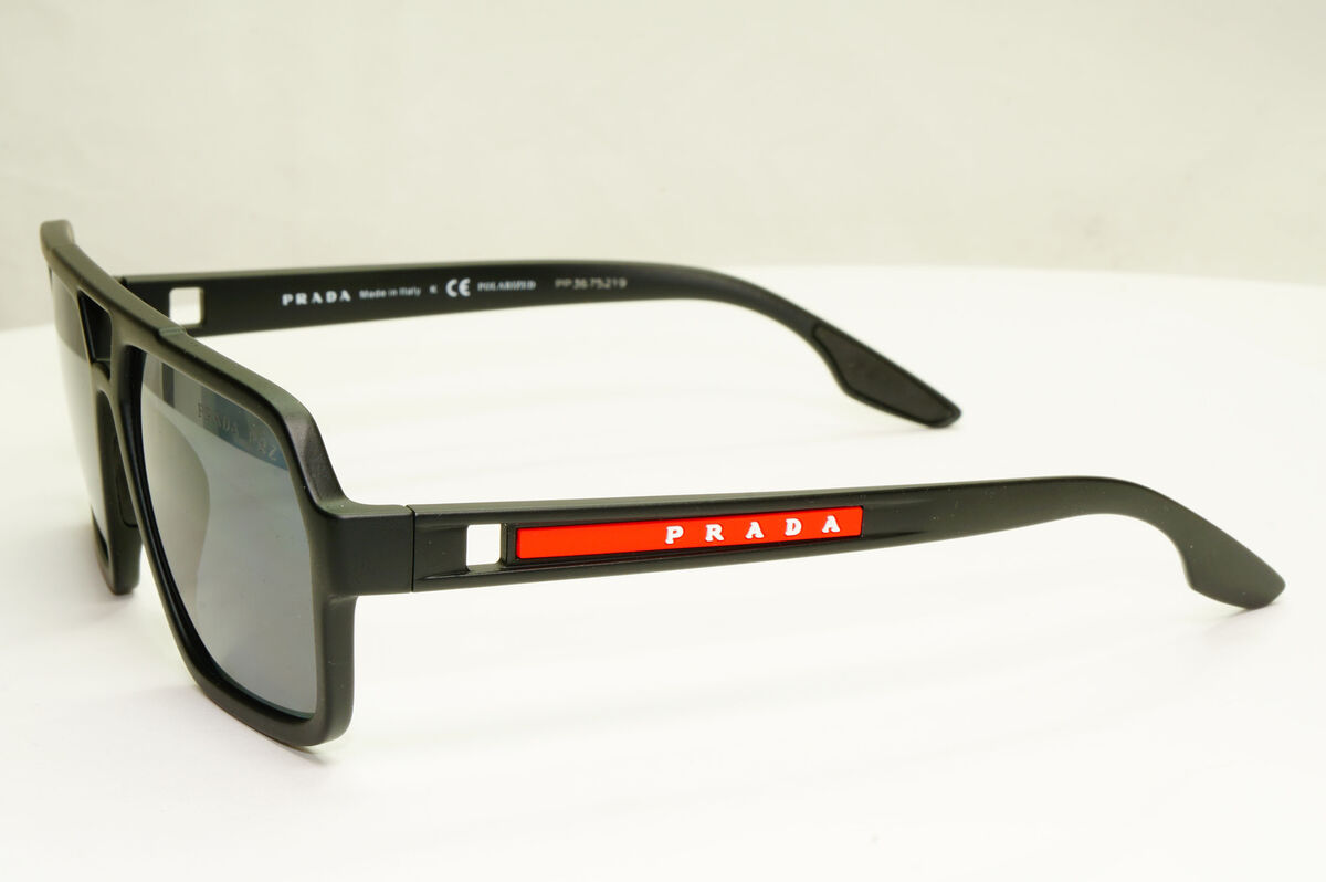 Prada Black Polarised Sunglasses Square Mens Designer SPS Prada Black Polarised Sunglasses Square Mens Designer SPS